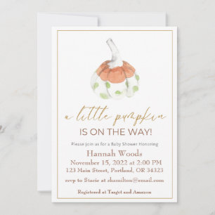 Invitation Un Baby shower Automne Un Peu Citrouille