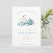 Invitation Un Baby shower Automne Un Peu Citrouille (Debout devant)