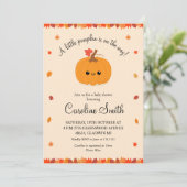 Invitation Un Baby shower Automne Un Peu Citrouille (Debout devant)