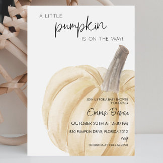 Invitation Un Baby shower Automne Un Peu Citrouille