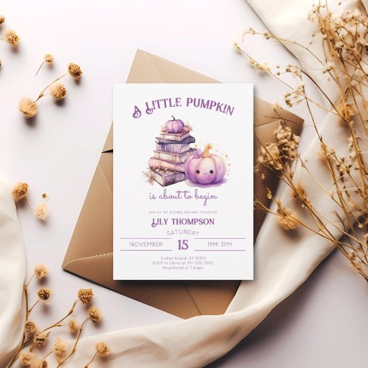 Invitation Un Baby shower Automne Un Peu Citrouille