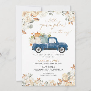 Invitation Un Baby shower Automne Un Peu Citrouille   Camion 
