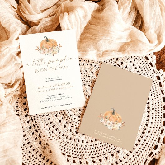 Invitation Un Baby shower Automne Un Peu Citrouille | Fall Gi