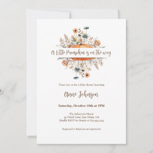 Invitation Un Baby shower Automne Un Peu Citrouille Neutre