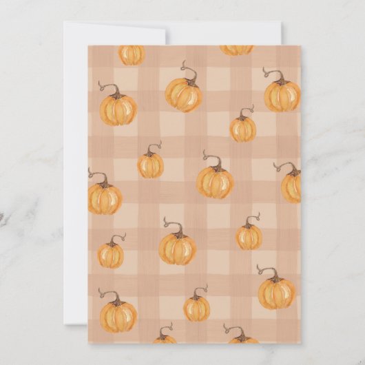 Invitation Un Baby shower Automne Un Peu Citrouille | Neutre  (Dos)