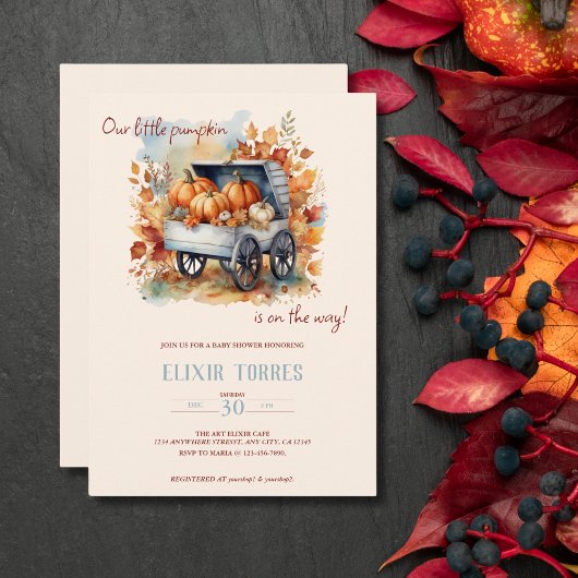 Invitation Un Baby shower Automne Un Peu Citrouille | Neutre 
