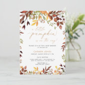 Invitation Un Baby shower Automne Un Peu Citrouille | Neutre  (Debout devant)