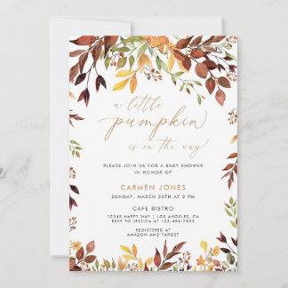 Invitation Un Baby shower Automne Un Peu Citrouille | Neutre