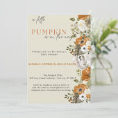 Invitation Un Baby shower Automne Un Peu Citrouille | Neutre  (Debout devant)