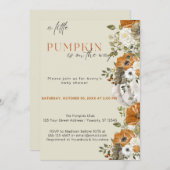 Invitation Un Baby shower Automne Un Peu Citrouille | Neutre  (Devant / Derrière)