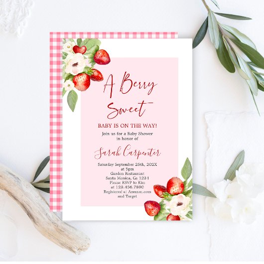Invitation Un Baby shower Berry Sweet