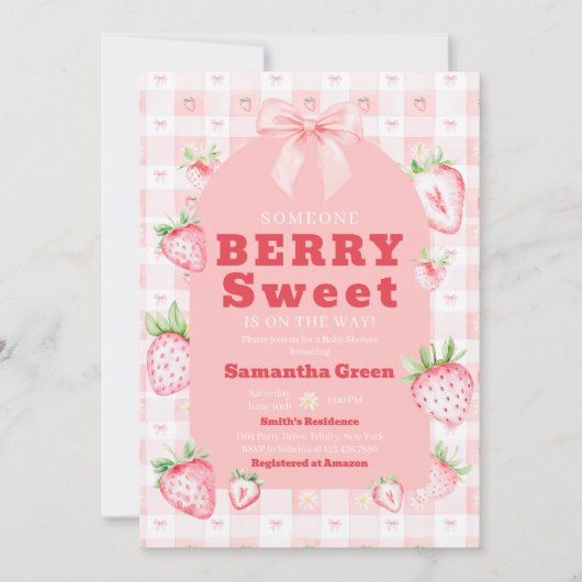 Invitation Un Baby shower Berry Sweet (Devant)