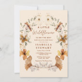 Invitation Un Baby shower Boho Moderne Un Peu Fleur sauvage (Devant)