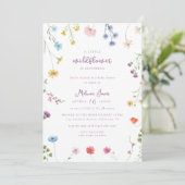 Invitation Un Baby shower Boho Petite Fleur sauvage (Debout devant)