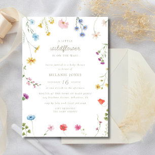 Invitation Un Baby shower Boho Petite Fleur sauvage