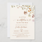 Invitation Un Baby shower Boho Terracotta Un Peu Fleur sauvag (Devant)