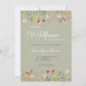 Invitation Un Baby shower Boho Un Peu Fleur sauvage (Devant)
