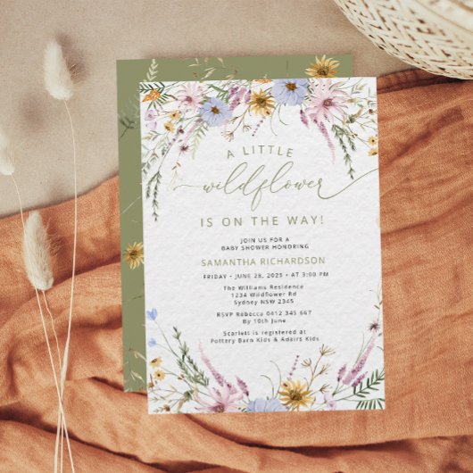 Invitation Un Baby shower Boho Un Peu Fleur sauvage