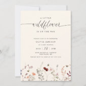 Invitation Un Baby shower Boho Un Peu Fleur sauvage (Devant)