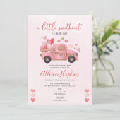 Invitation Un Baby shower Camion Coeurs Un Peu Amoureux (Debout devant)