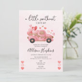 Invitation Un Baby shower Camion Coeurs Un Peu Amoureux (Debout devant)