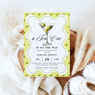 Invitation Un Baby shower Chic Tini One Olive Martini