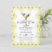 Invitation Un Baby shower Chic Tini One Olive Martini (Debout devant)