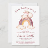Invitation Un Baby shower d'aquarelle doux lapin (Devant)