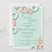 Invitation Un Baby shower d'aquarelle doux pour bébé vert bei (Devant)