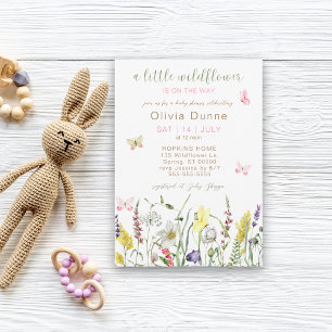 Invitation Un Baby shower D'Aquarelle Un Peu Fleur sauvage