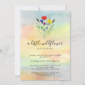 Invitation Un Baby shower D'Aquarelle Un Peu Fleur sauvage (Devant)