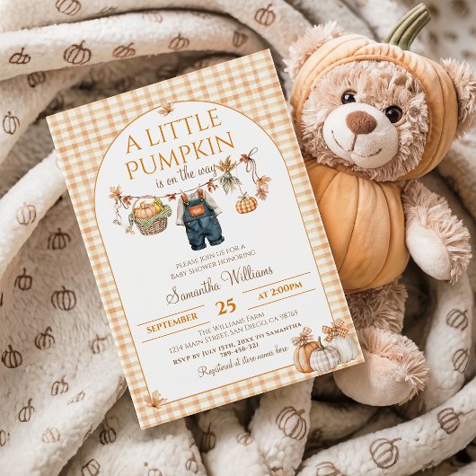 Invitation Un Baby shower D'Automne Moderne Un Peu Citrouille