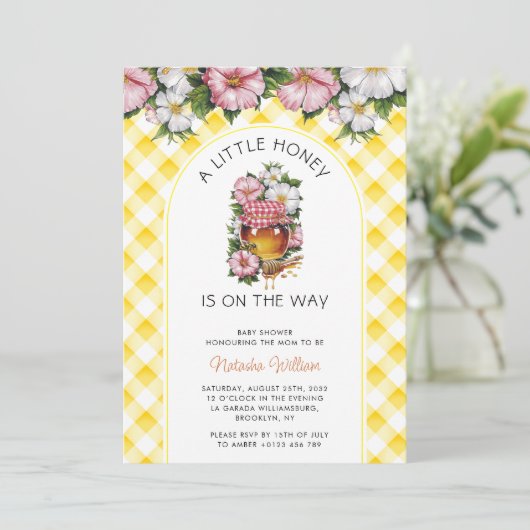 Invitation Un Baby shower d'automne neutre pour un peu de mie (Debout devant)