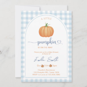 Invitation Un Baby shower D'Automne Un Peu Bleu En vichy Citr