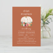 Invitation Un Baby shower D'Automne Un Peu Citrouille (Debout devant)