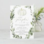 Invitation Un Baby shower D'Automne Un Peu Citrouille Neutre  (Debout devant)