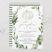 Invitation Un Baby shower D'Automne Un Peu Citrouille Neutre  (Devant / Derrière)