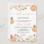 Invitation Un Baby shower D'Automne Un Peu Citrouille Neutre  (Devant)