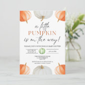 Invitation Un Baby shower D'Automne Un Peu Citrouille Neutre  (Debout devant)