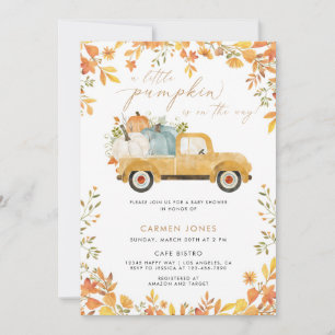 Invitation Un Baby shower D'Automne Un Peu Citrouille Neutre 