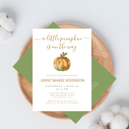 Invitation Un Baby shower D'Automne Un Peu Citrouille Neutre