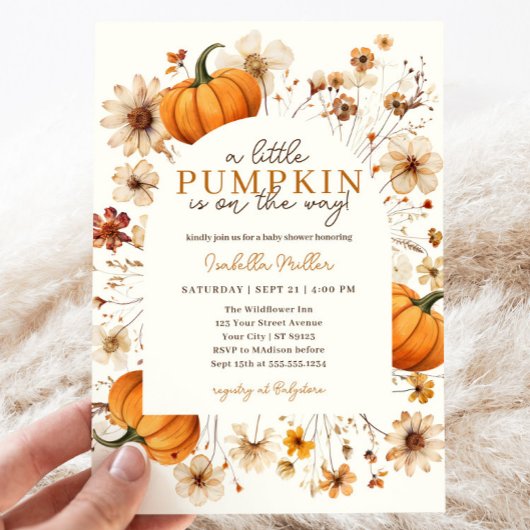 Invitation Un Baby shower D'Automne Un Peu Citrouille Neutre