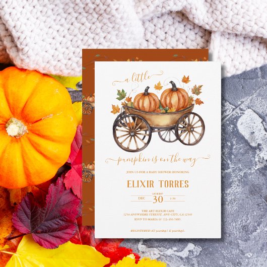 Invitation Un Baby shower D'Automne Un Peu Citrouille Neutre 