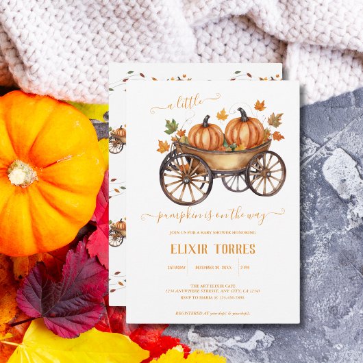 Invitation Un Baby shower D'Automne Un Peu Citrouille Neutre