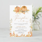 Invitation Un Baby shower D'Automne Un Peu Citrouille Neutre  (Debout devant)