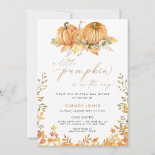 Invitation Un Baby shower D'Automne Un Peu Citrouille Neutre 