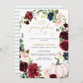 Invitation Un Baby shower D'Automne Un Peu Citrouille Neutre (Devant / Derrière)