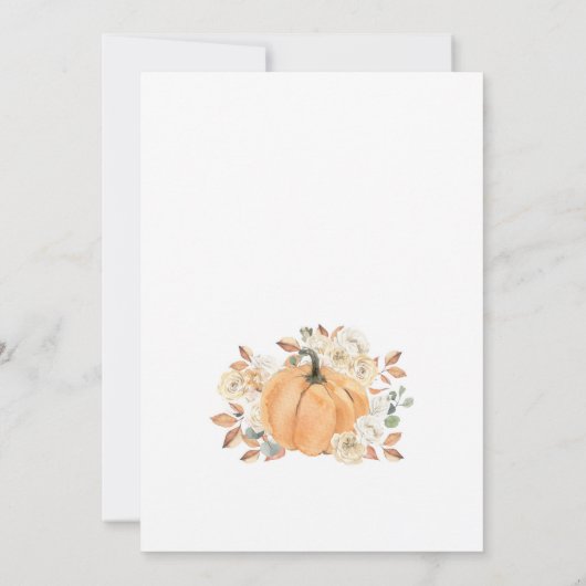 Invitation Un Baby shower D'Automne Un Peu Citrouille Neutre (Dos)
