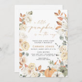 Invitation Un Baby shower D'Automne Un Peu Citrouille Neutre (Devant / Derrière)