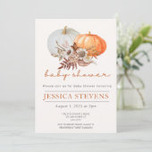 Invitation Un Baby shower D'Automne Un Peu Citrouille Neutre  (Debout devant)